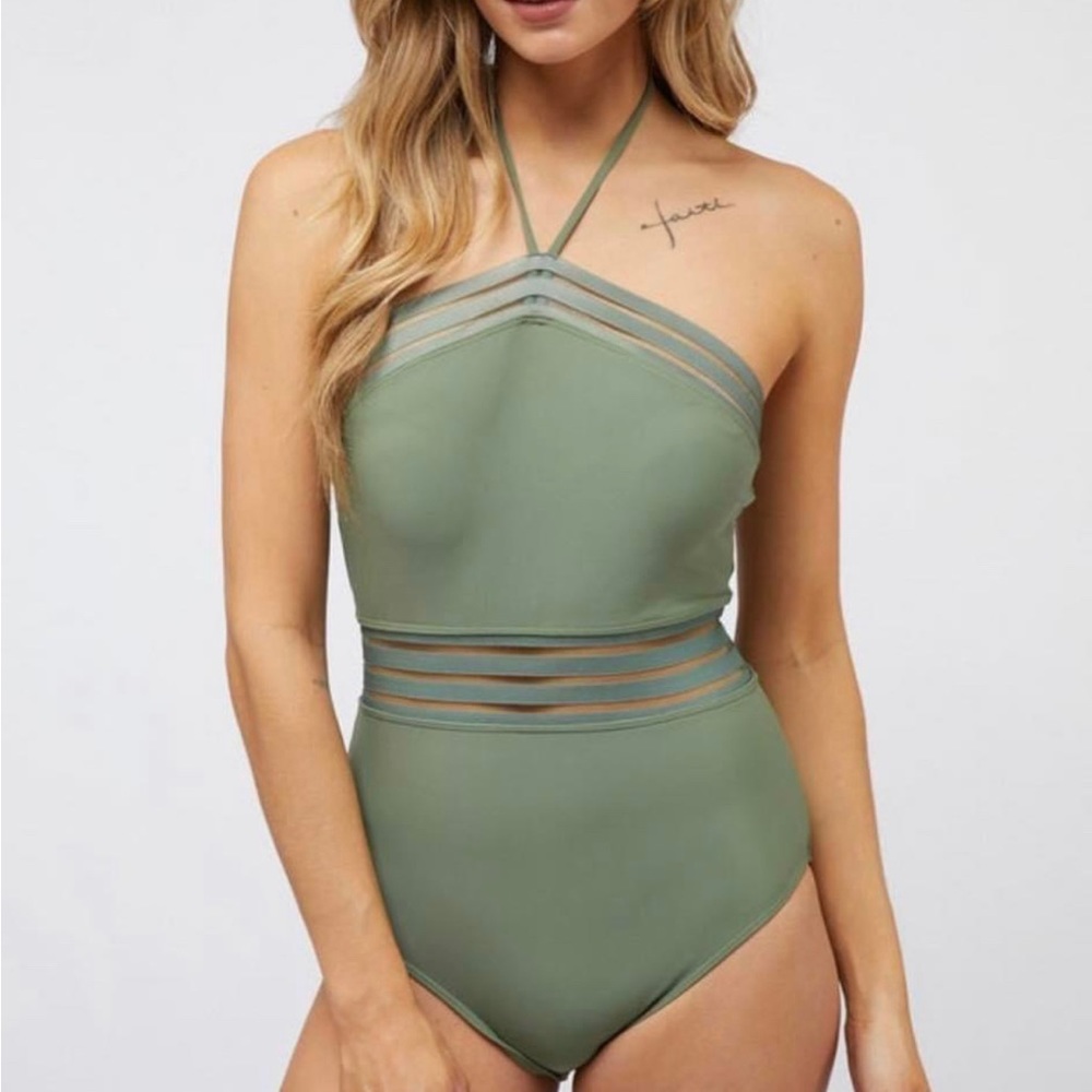 Davi and Dani Green one piece swimsuit